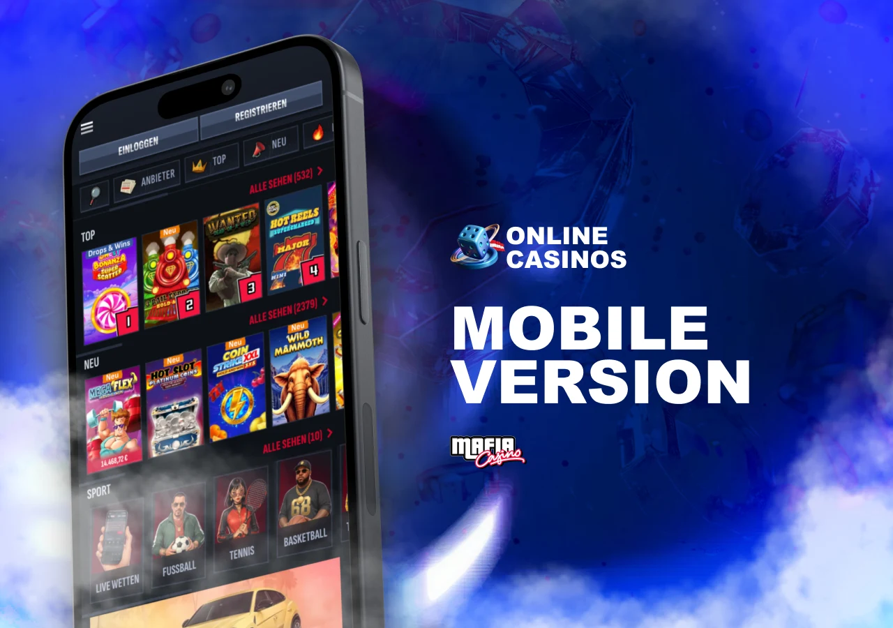 Mobile Mafia Casino-Version mit optimierter Darstellung und stabiler Nutzung auf Smartphones